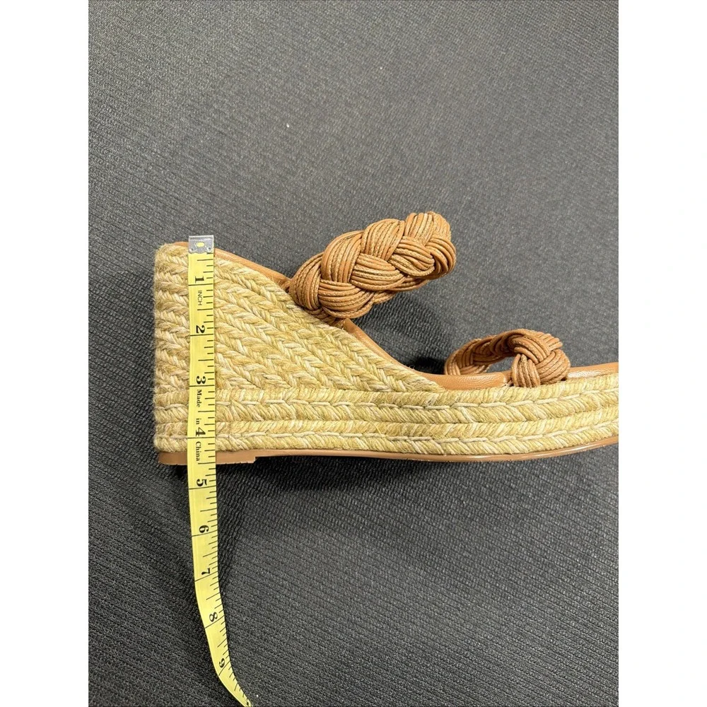 NWOB Stuart Weitzman Braida Leather Espadrille Wedge Sandal size 8.5